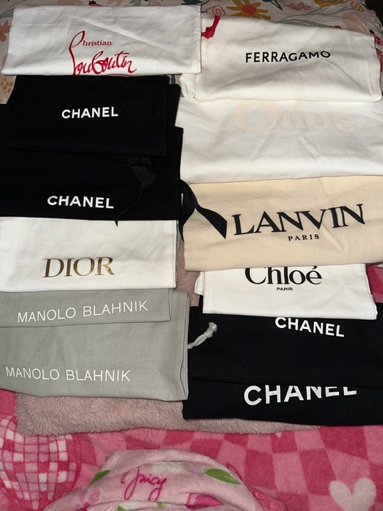 CHANEL Handbags - CHANEL Black and White Dust Bag Set with Mixed Designer Labels